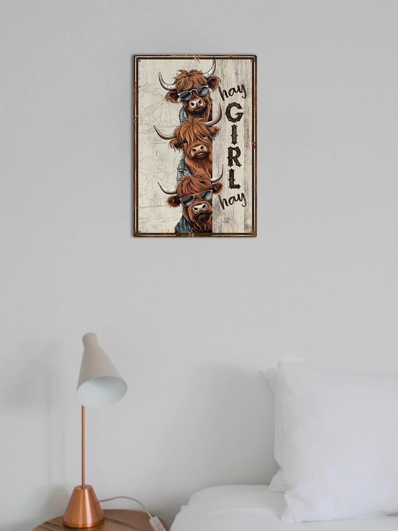 Putuo Decor-Panneau en métal Yak 18/Sign, Plaques pour la décoration murale de la maison et de la fe