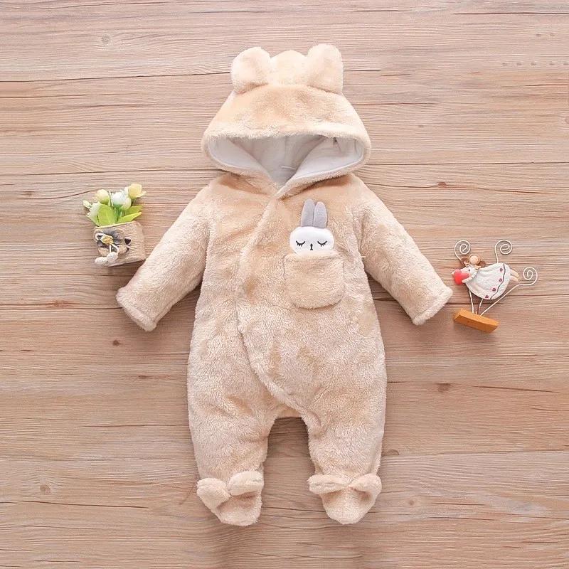 Vêtements d'escalade en peluche pour bébé de 0 à 2 ans, chauds et épais, en coton, avec chien et lap