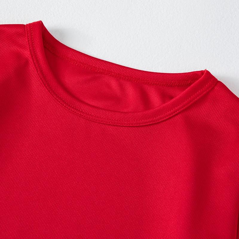 T-shirt de sport à manches longues pour enfants, couleur unie, séchage rapide, pour garçons, jeux de