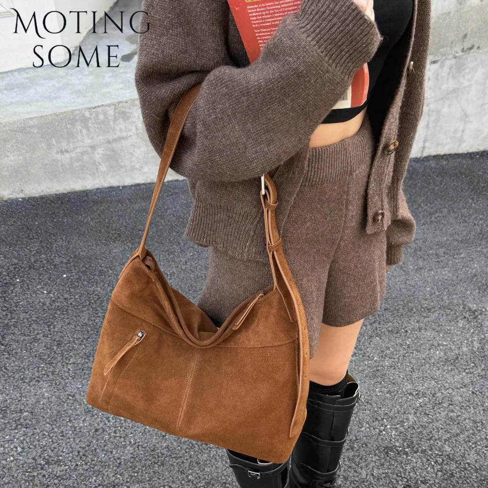 Motingsome naturel doux daim femme sacs grande capacité sac à main grand sous les bras sac de messag