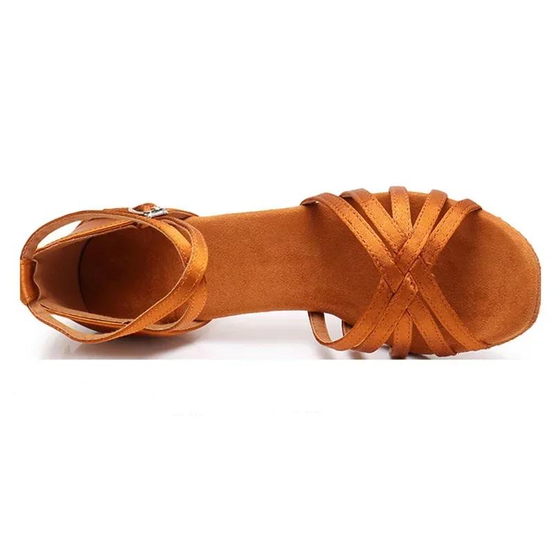 Chaussures danse latine satin talon nœud - Salsa tango professionnel 7cm 5cm femmes TOVEKIN