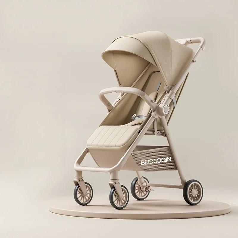 Nouvelle poussette bébé 2025 à vue haute, pliable, rangement à une touche, fonction assise et allong