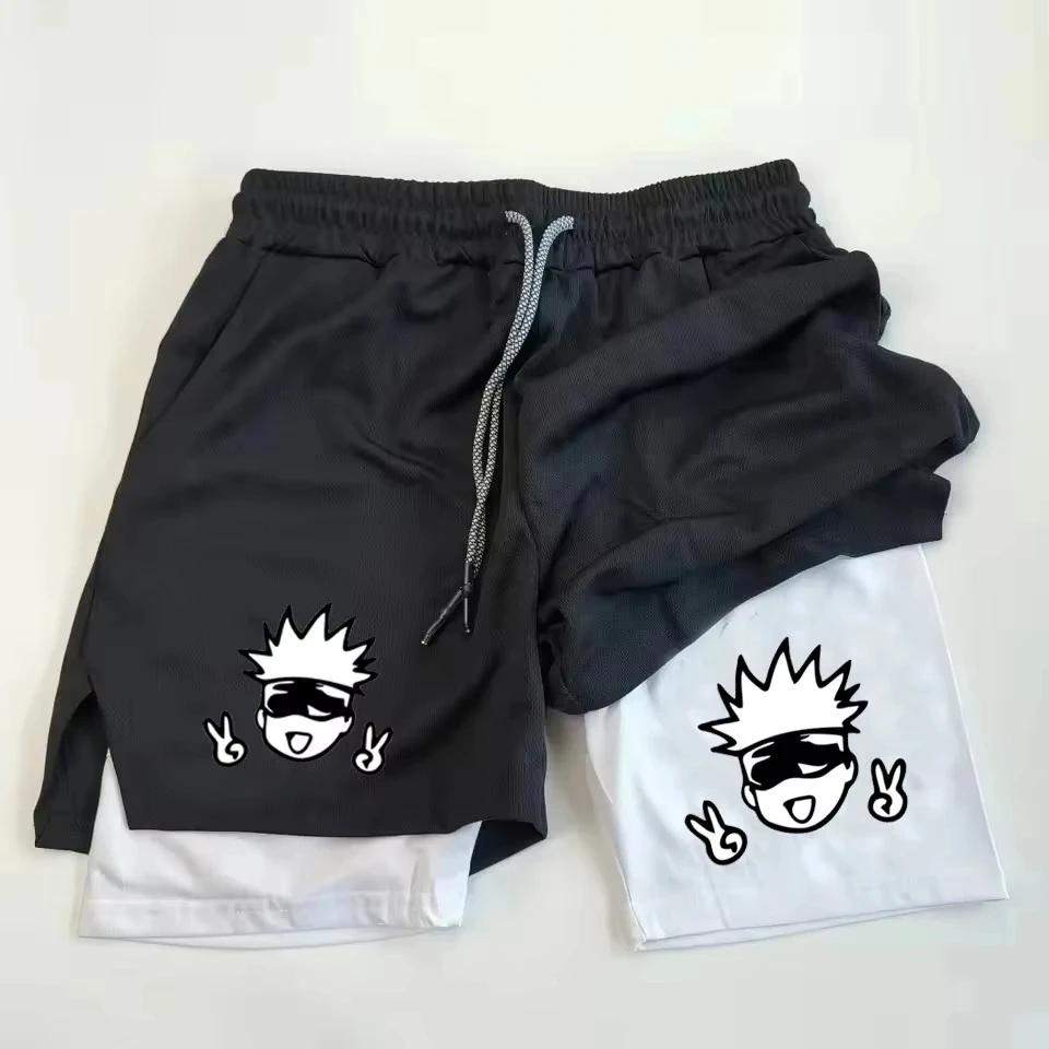 Short de sport à Double couverture, vêtements d'entraînement physique pour hommes, musculation Sho A