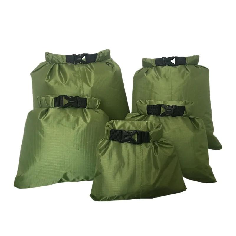 Sac sec étanche 5 pièces, sac de rangement à boucle pour plage en plein air, voyage à la dérive, nat