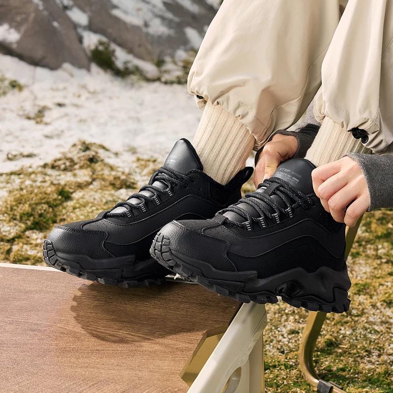 Xtep coton chaussures pour femmes hiver chaud doux chaussures de sport à la mode rétro durabilité co