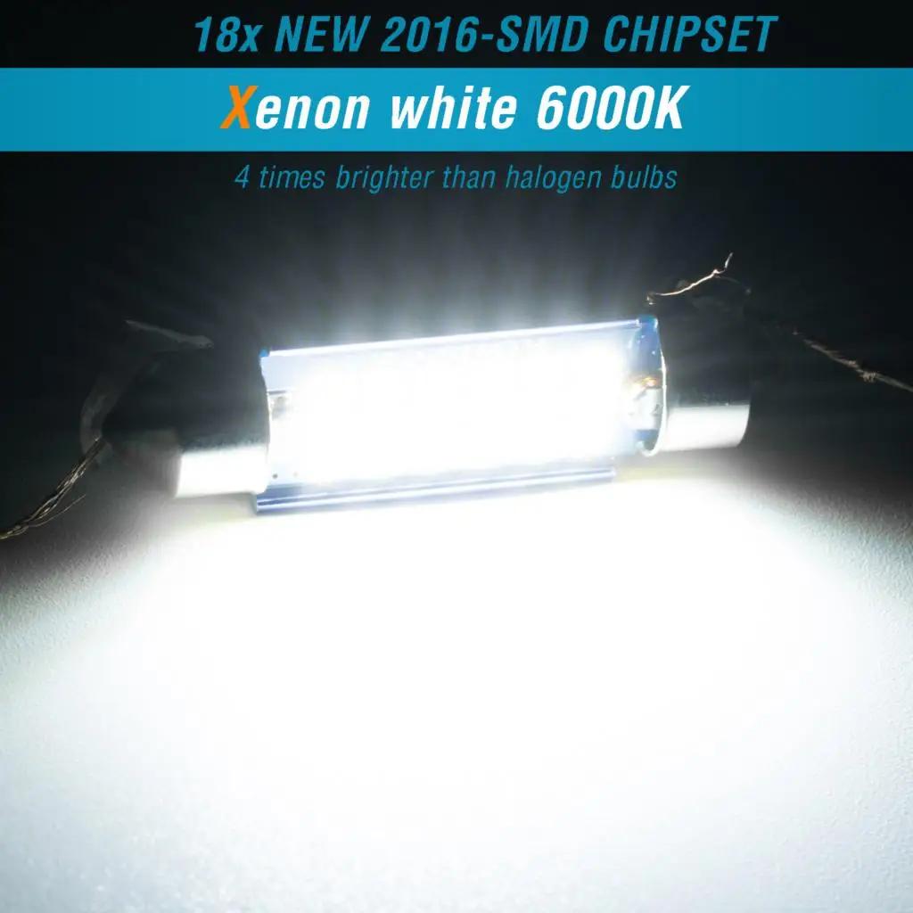 4x 578 ampoule LED blanc brillant 500LM 2016-SMD LED C5w intérieur dôme carte porte lumières ampoule