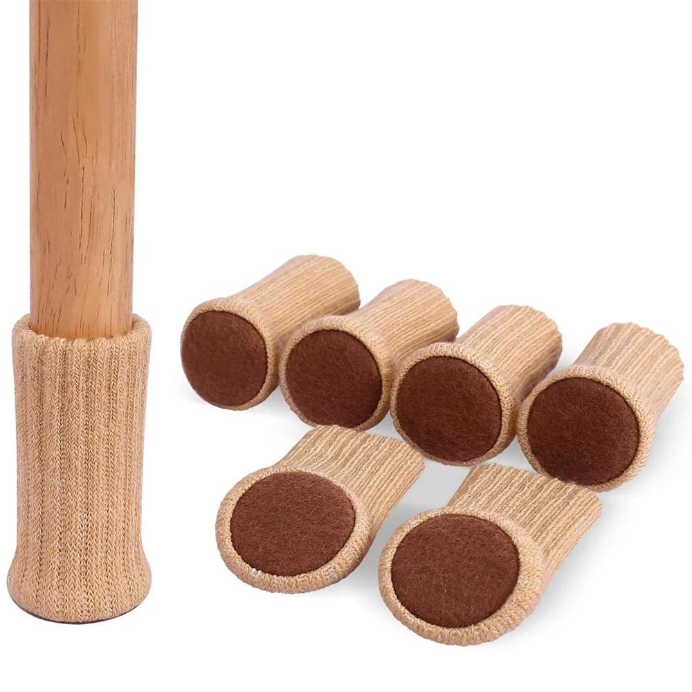 Chaussettes élastiques hautes pour pieds de chaise, protecteurs de sol avec coussinets coordonnants,