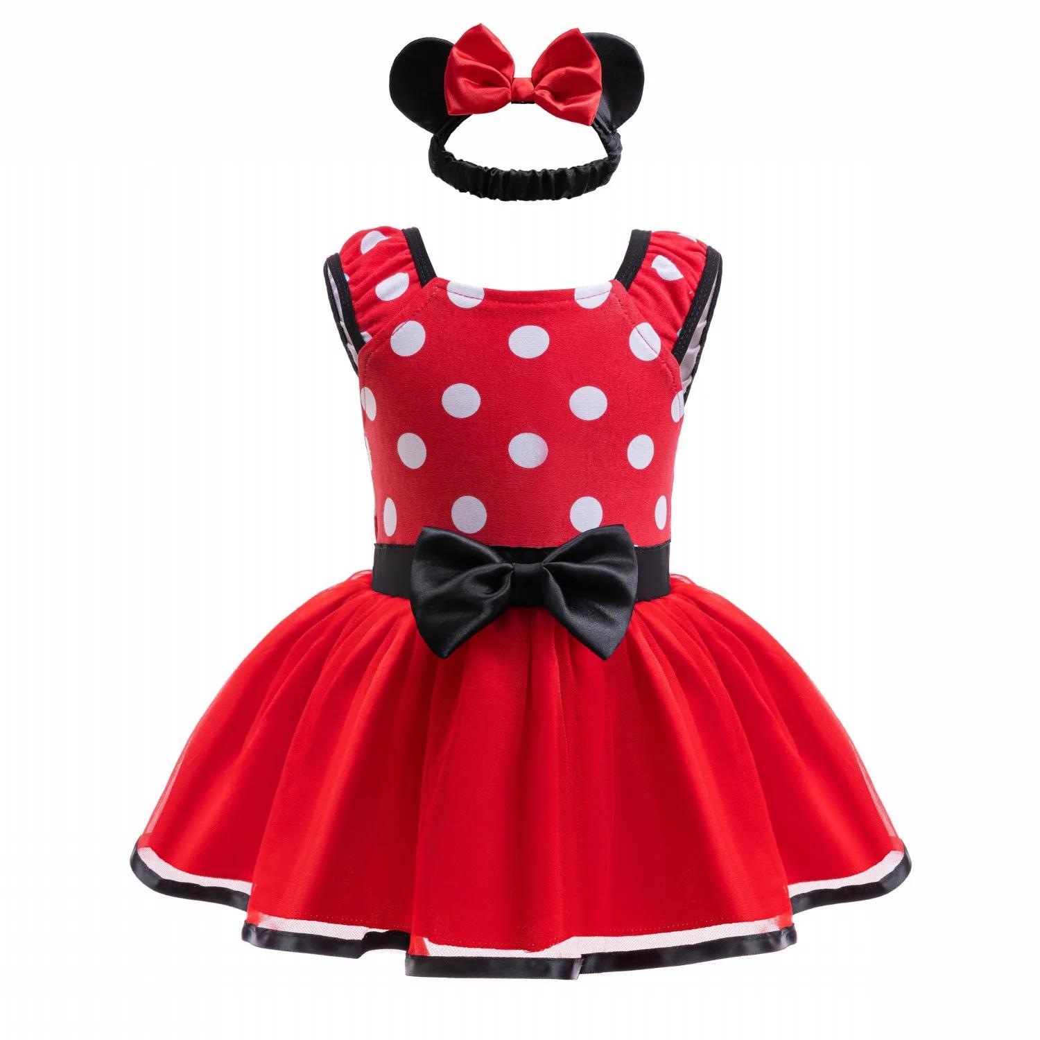 Robe pour petites filles de 3 à 18 mois, avec bandeau, barboteuse, bébé Elsa Mickey, combinaison mig