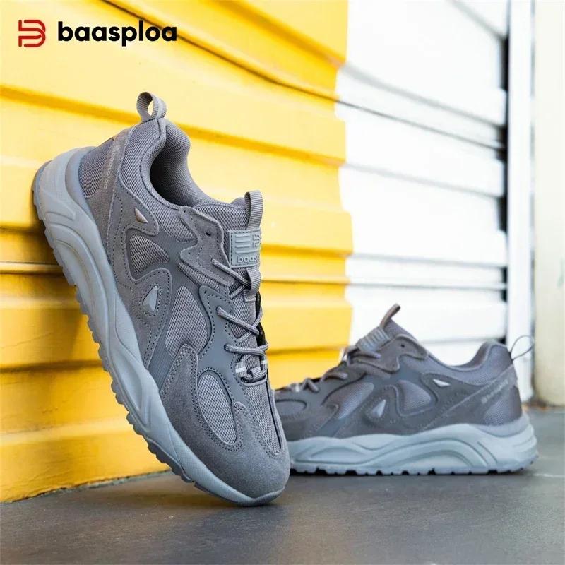 Baasploa – baskets de sport pour hommes, légères, décontractées, confortables, en maille, chaussures