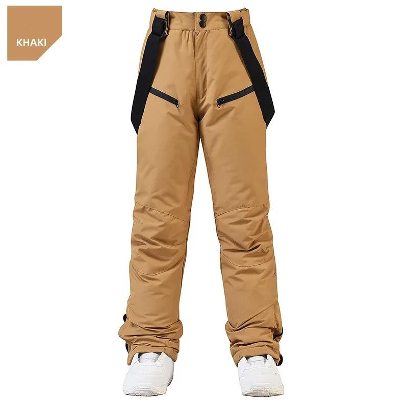 Pantalon de ski coupe-vent pour homme et femme, pantalon à bretelles imperméable, protection de la t