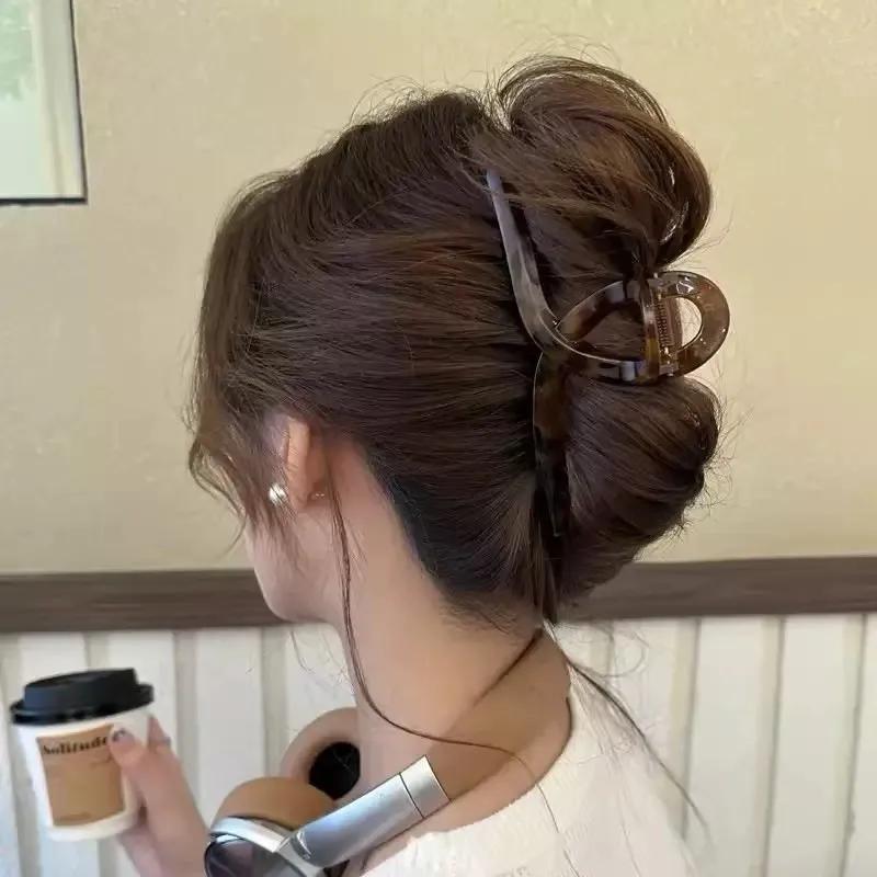 Accessoires de cheveux à grande pince de haute qualité imprimé léopard rétro pour femmes