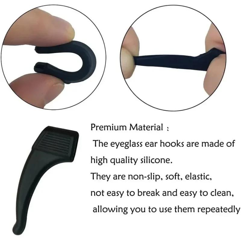 Crochet d'oreille en Silicone antidérapant pour lunettes, 2/40 pièces, fixation de support de mancho