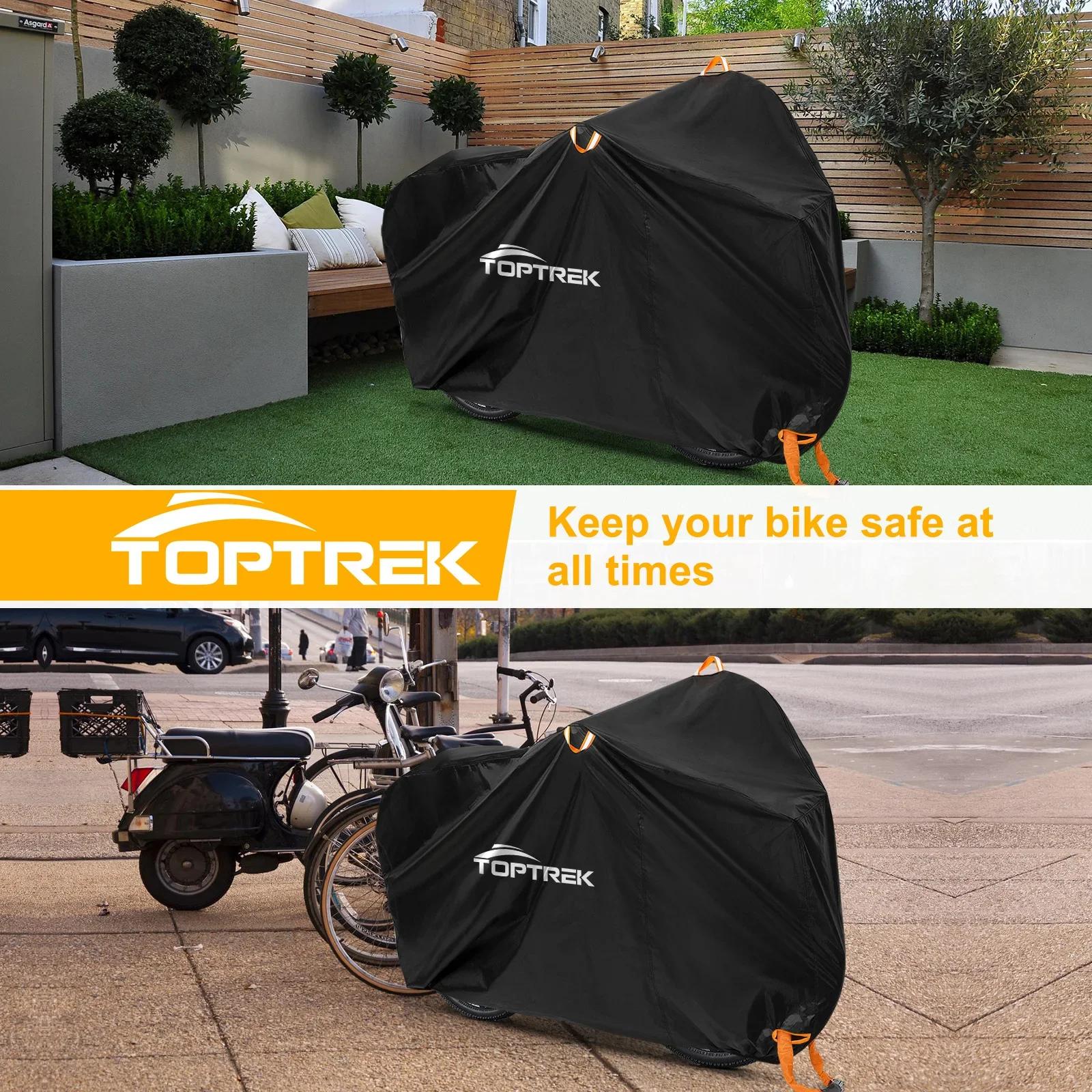 Toptrek Housse de vélo 210D Oxford Rangement extérieur Housse de vélo étanche et anti-UV avec membra