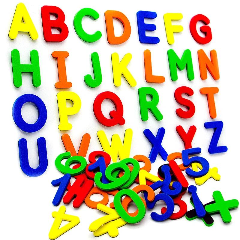 Ensemble de lettres magnétiques en mousse EVA, 24 à 76 pièces, pour apprendre l'orthographe et compt