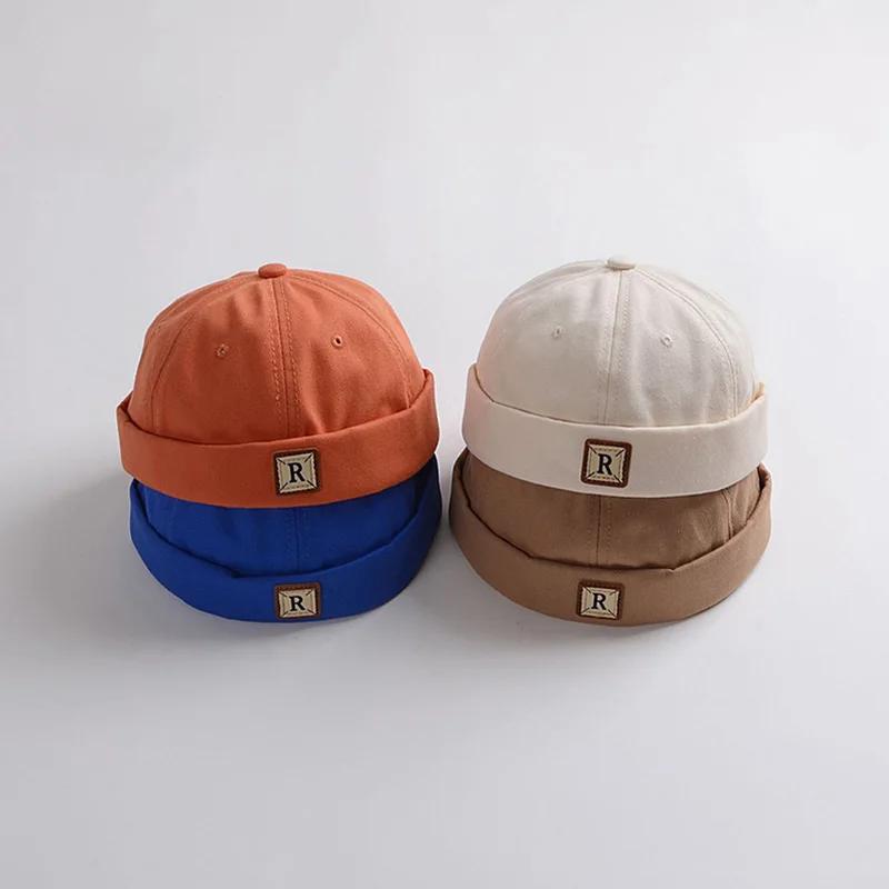 Casquette sans bord unie pour bébé, style Docker Hip Hop, Melon, Landlord, Bonnet, pour garçons et f
