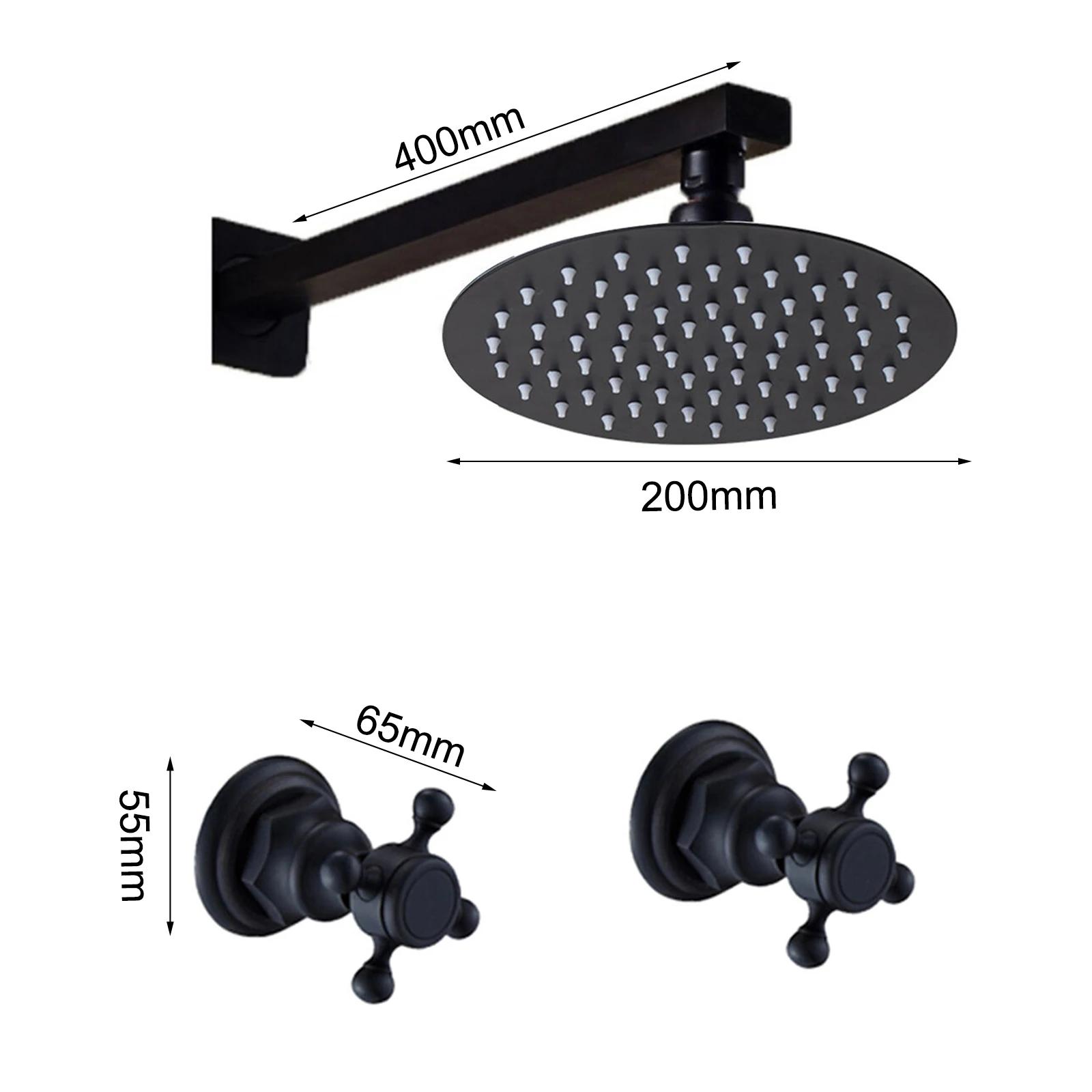 HOShower-Pommeau de douche à effet pluie noir avec assujetde centre commercial