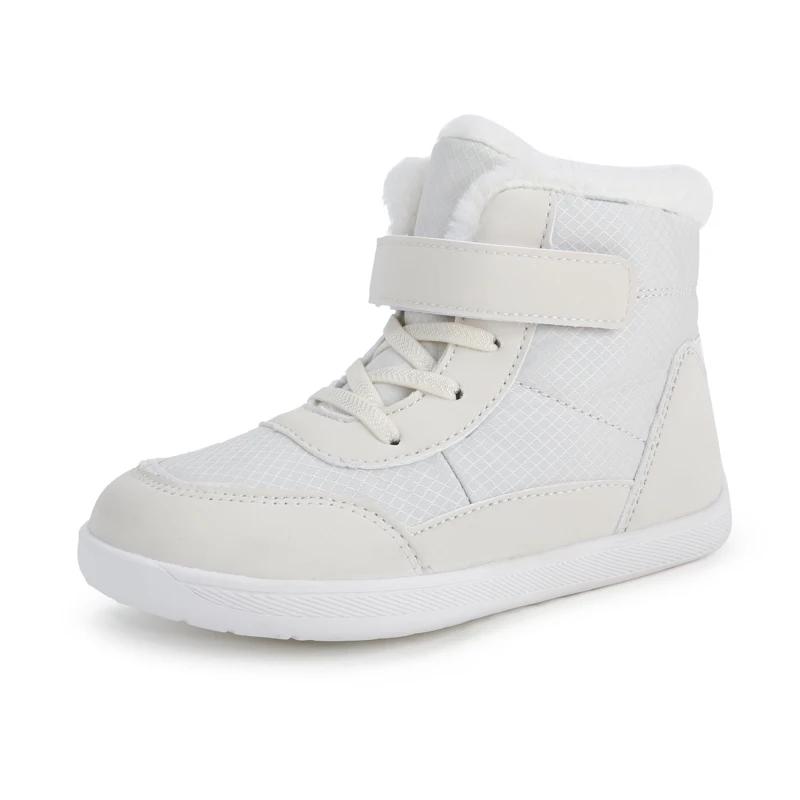 Bottes de neige pieds nus à bout large pour enfants | Baskets minimalistes d'hiver pour garçons/fi
