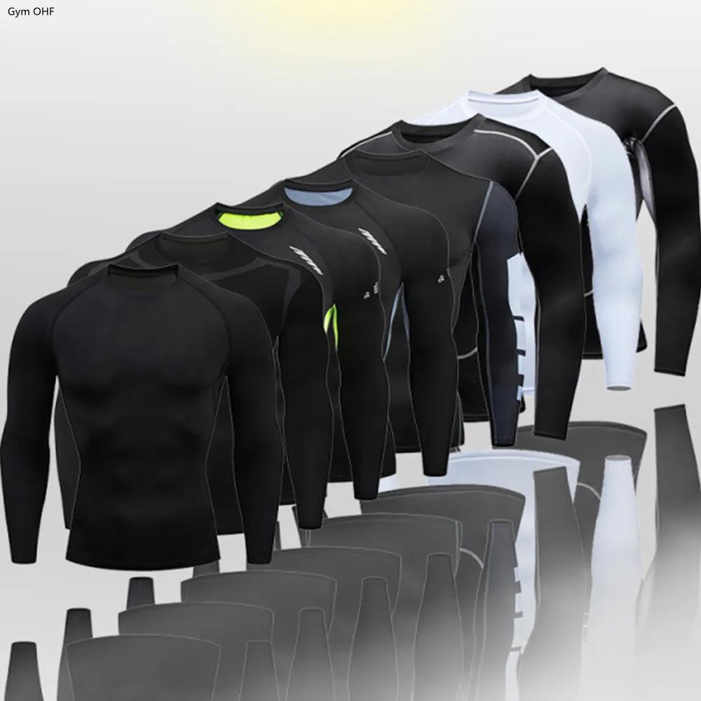 T-shirt rashguard compression homme - Haut sportif séchage rapide pour musculation et boxe