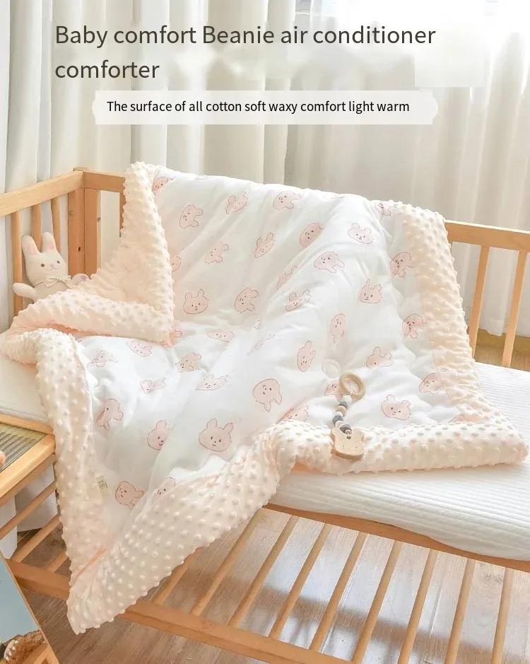 Couette brodée universelle en coton pour bébé, housse confortable pour climatiseur, quatre saisons,