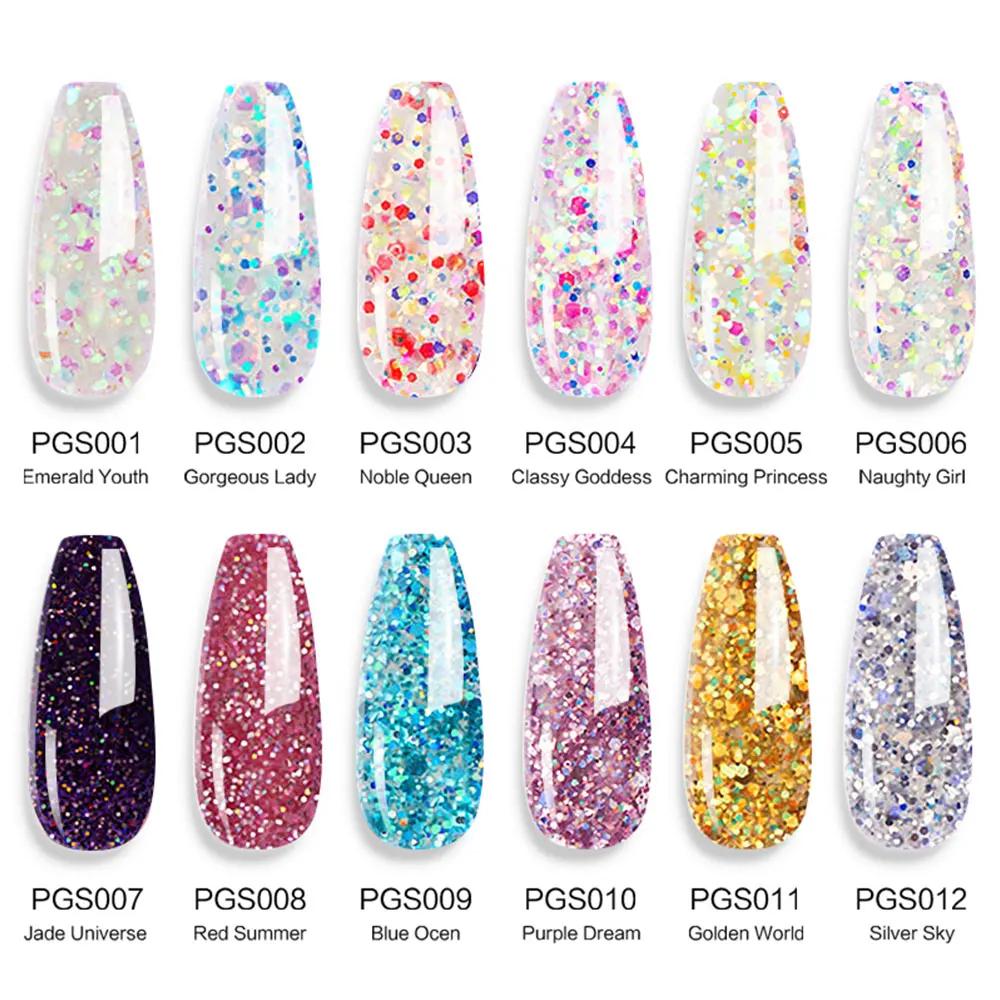 LIMEGIATV-Gel d'extension d'ongles à paillettes, Soak Off, Gel UV Crystal Build XR, N64.Quick Extens