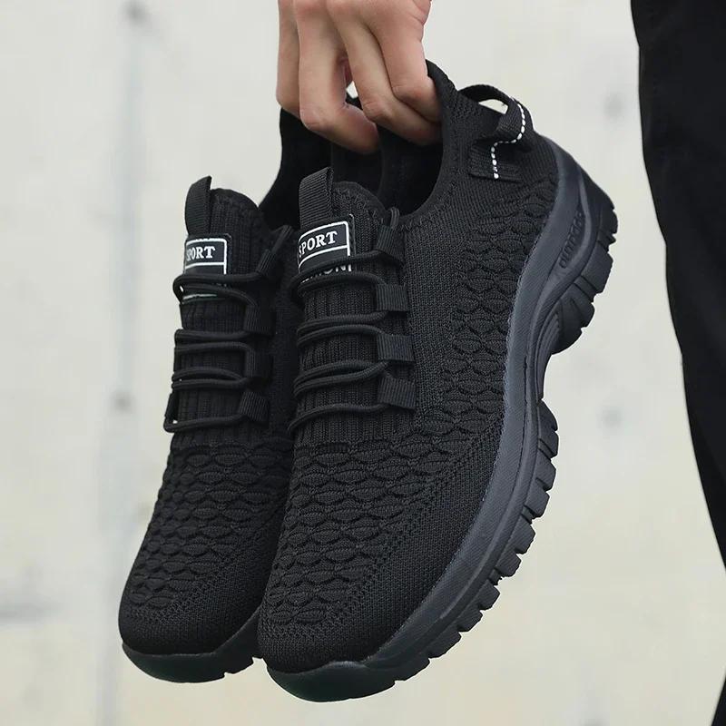Baskets d'extérieur jaune vif pour hommes, chaussures de sport en maille respirante, absorbant les c