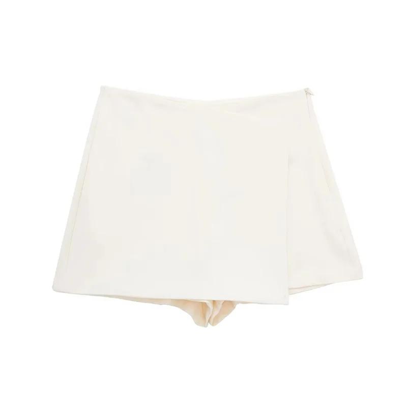 MUJER 2025 jupe-short asymétrique pour femmes noir taille haute Mini jupe Shorts femmes Bermuda déco