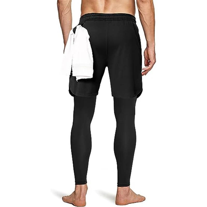 Pantalons de Sport pour hommes 2 en 1, survêtements d'athlétisme, vêtements d'entraînement, de Joggi