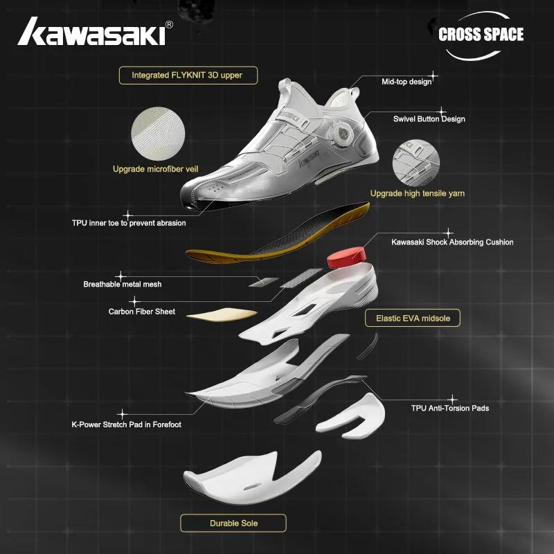 Kawasaki CROSS SPACE MID 2.0 chaussures de Badminton amélioré absorbant les chocs bouton automatique