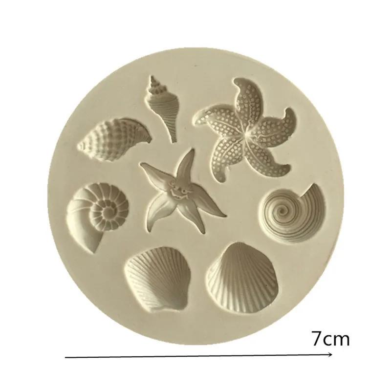 Moules de cuisson en silicone pour strass, thème marin, coquillage, conque, étoile de mer, poisson s