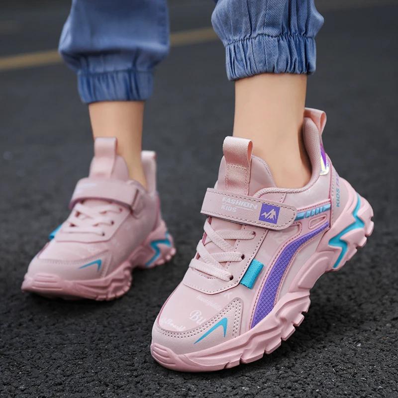 Chaussures de course pour filles enfants - Baskets respirantes antidérapantes pour le sport scolaire