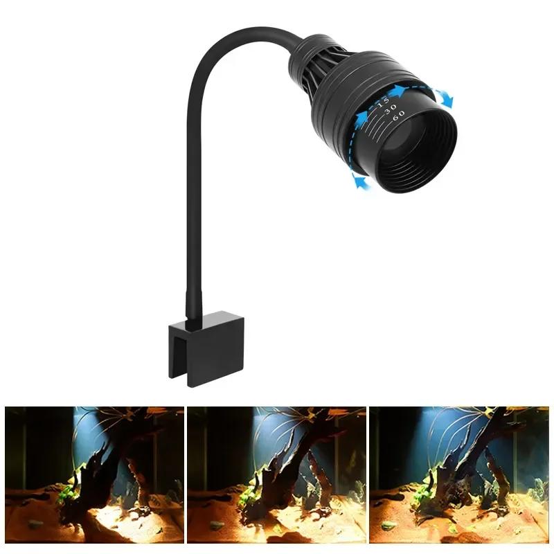 Lumière Led pour Aquarium, décoration d'aquarium, projecteur à mise au point réglable, lampe de cult
