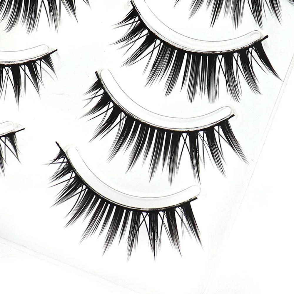 5 paires de faux cils de maquillage épais Fasle cils longs naturels épais Extension de cils usage qu