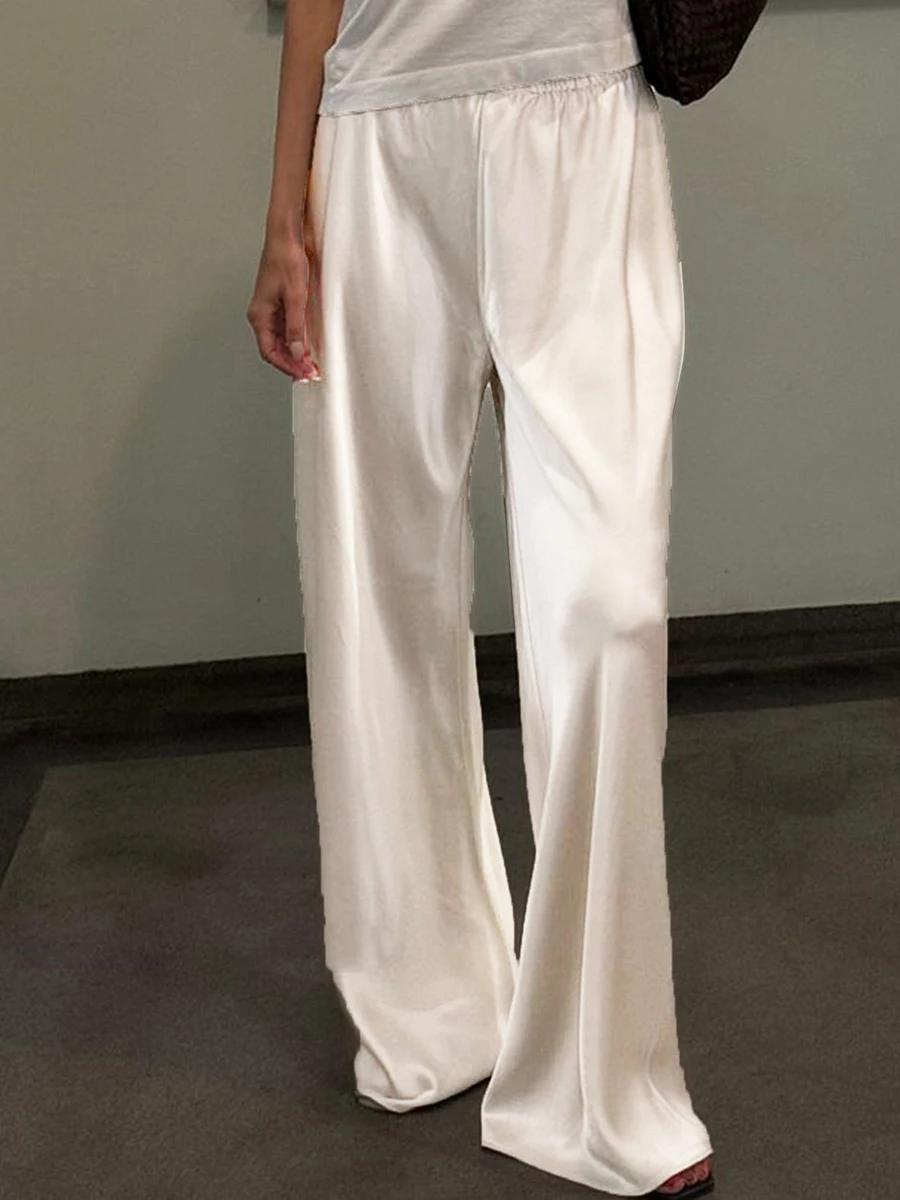Robe en Satin Chic à Jambes Larges pour Femme, Pantalon de Travail, Taille artificiel astique, Ajust