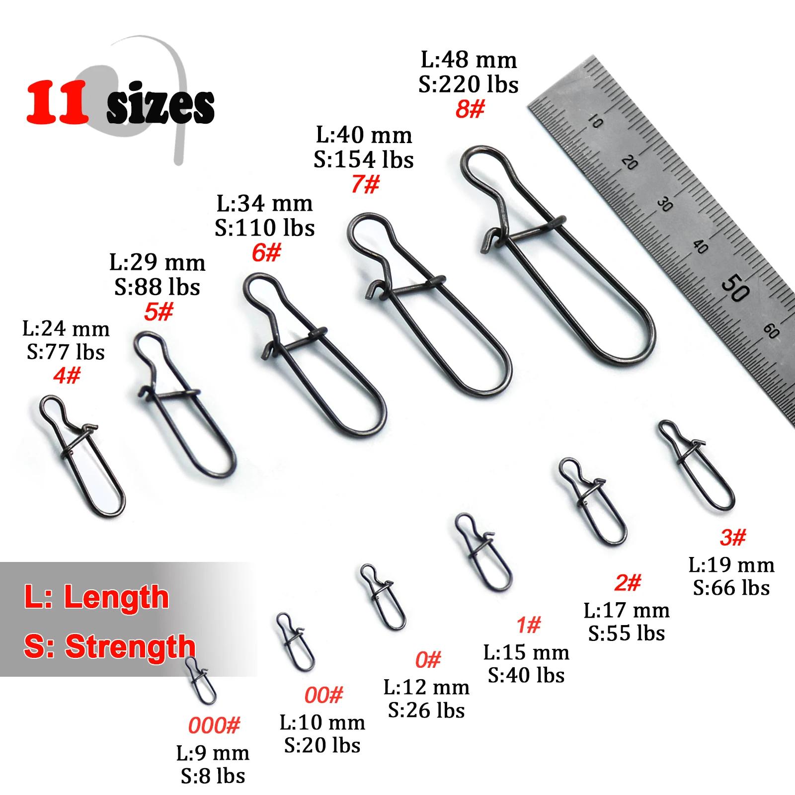 Boutons-pressions de pêche Clips de verrouillage rapide connecteur de pêche en acier inoxydable maté