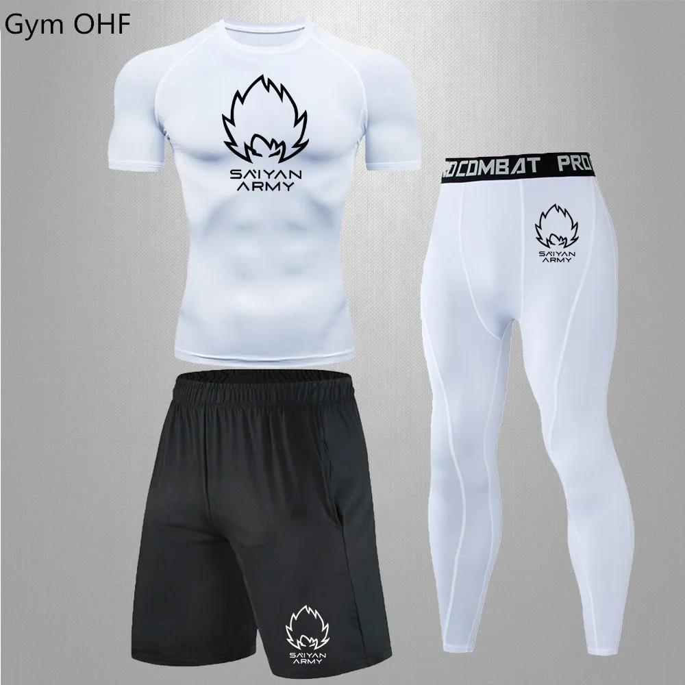 Goku Rashguard survêtement hommes survêtement ensembles pour hommes salle de sport Fitness course sé