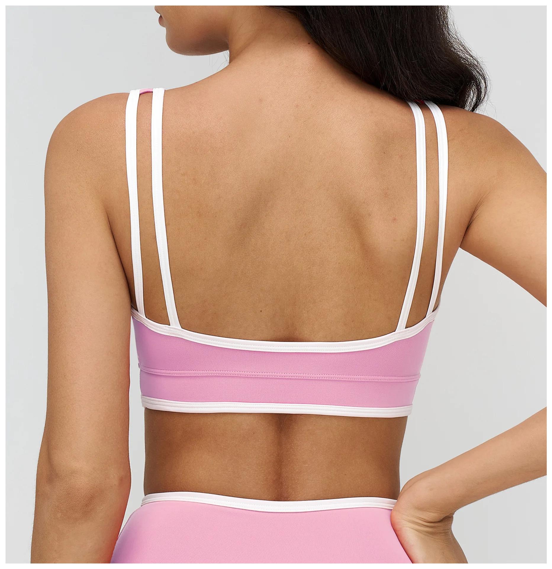 Ningyu soutien-gorge de Yoga décolleté généreux couleurs contrastées soutien-gorge de Sport femmes b