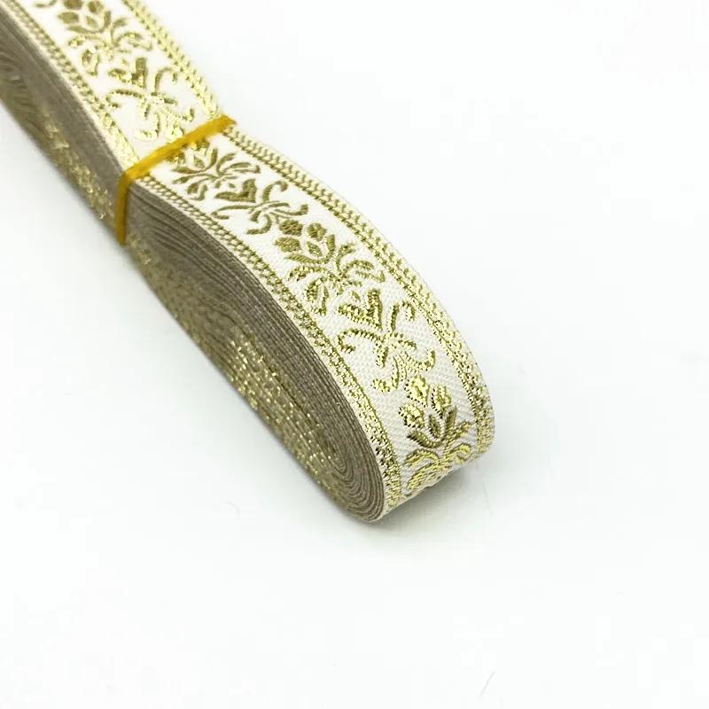 Ruban brodé ethnique Vintage, couleur or argent, 7 yards, 20mm 25mm, garniture en dentelle Boho, sac