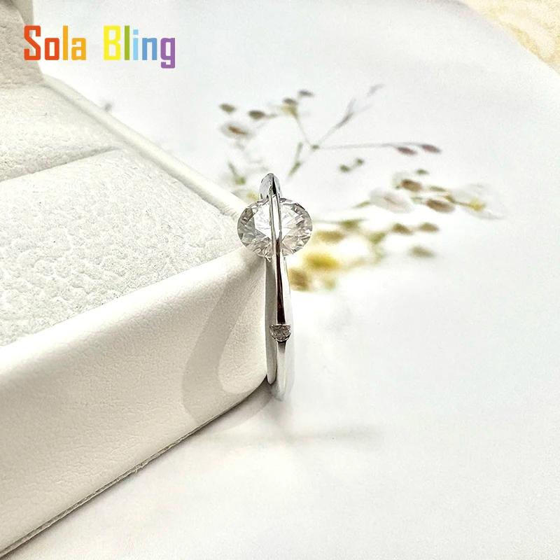 Sola-Bling 100% Pass diamant testeur Moissanite bague 925 bagues en argent Sterling pour les femmes