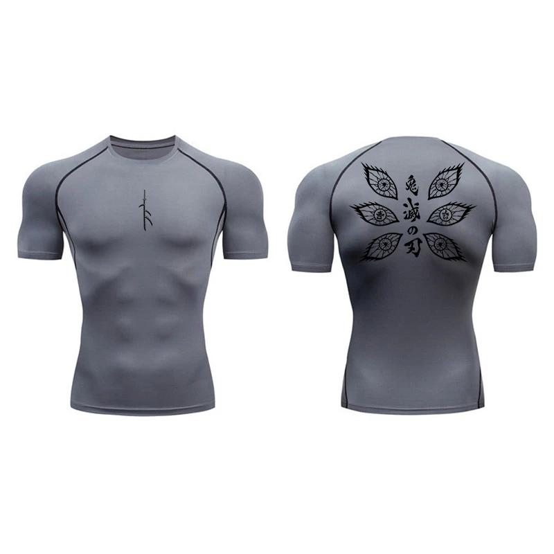 Chemise de Compression à imprimé graphique pour hommes, T-Shirt d'entraînement de gymnastique, de co