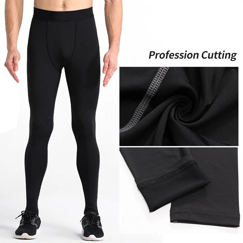 Leggings compression gymnastique hommes - Pantalons entraînement sport ajustement sec fitness