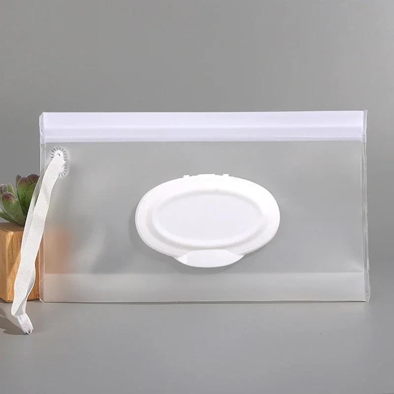 Oligbaby-Boîte à mouchoirs réutilisable, lingettes portables, support transparent, étui à rabat, lin
