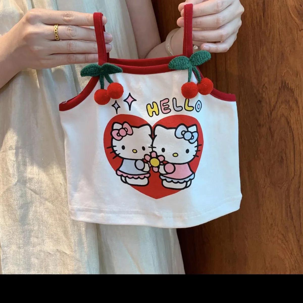 Sanrio – ensemble de vêtements de maison pour filles, Hello Kitty, imprimé de dessins animés, pour e
