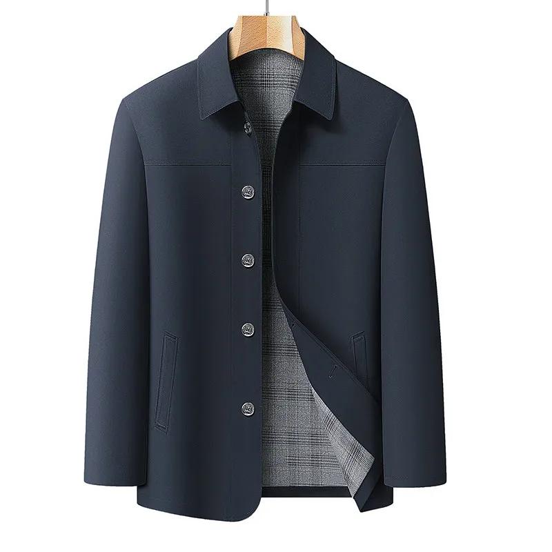 Veste décontractée ample pour homme d'âge moyen, idéale pour le printemps et l'automne, convient aux