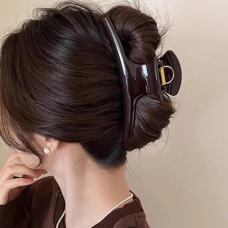 Pince à cheveux élégante et solide de 5,91 pouces pour femmes, accessoire pour cheveux longs et épai