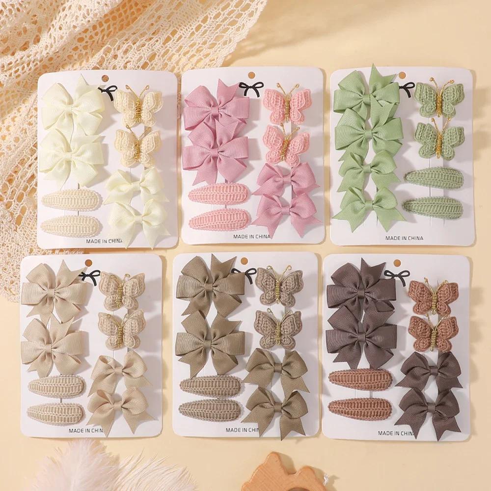 Pinces à cheveux papillon mignonnes faites à la main et ensemble de clips BB pour bébés filles, Barr