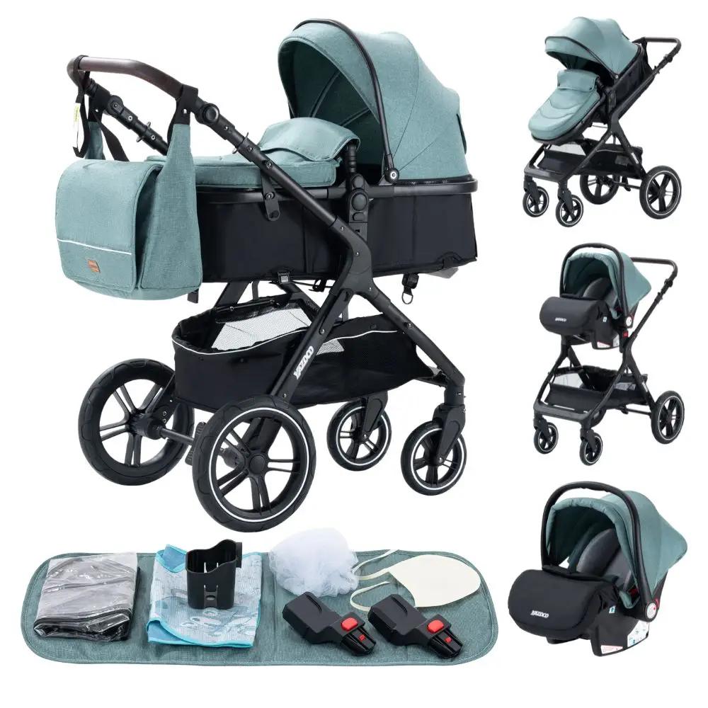 Poussette multifonction 3 en 1 avec siège auto et panier de couchage, poussette légère pour bébé, po