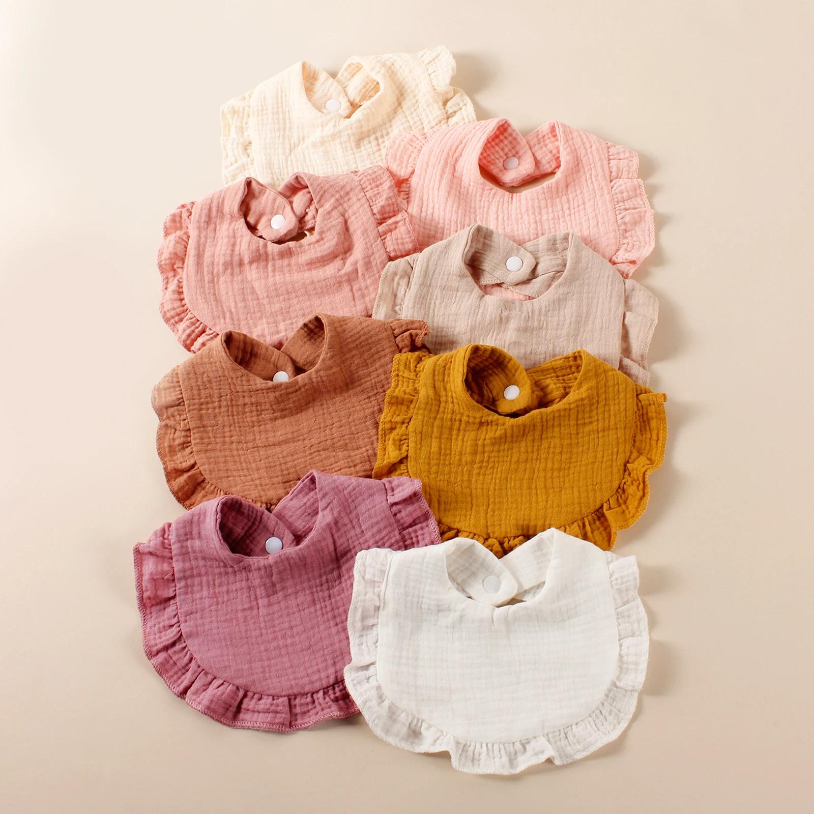 Bavoirs à volants en coton pour nouveau-né, 8 pièces, bavoirs pour enfants, serviette de salive mign