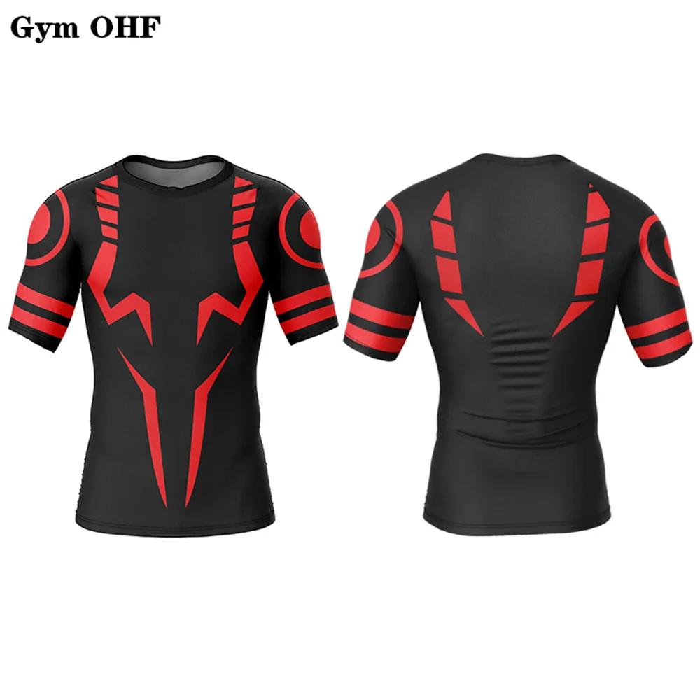 Chemise compression Jujutsu Kaisen impression 3D homme gym fitness course séchage rapide