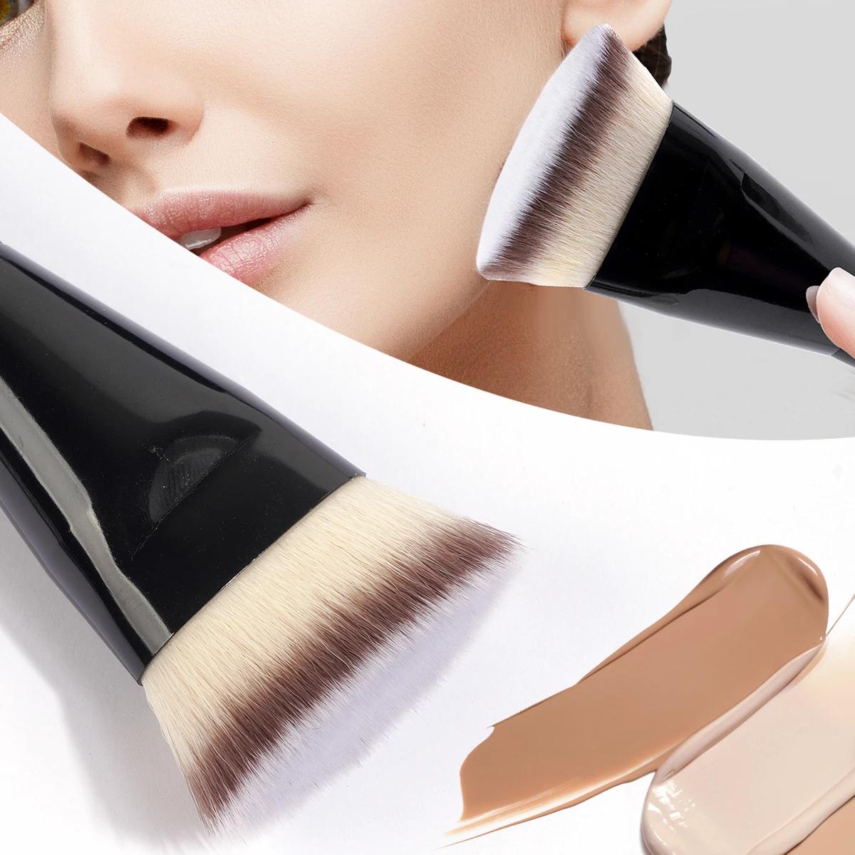 MAANGE-Pinceau de maquillage sans défaut, fond de teint plat/angle, contour sous les yeux, pinceau p