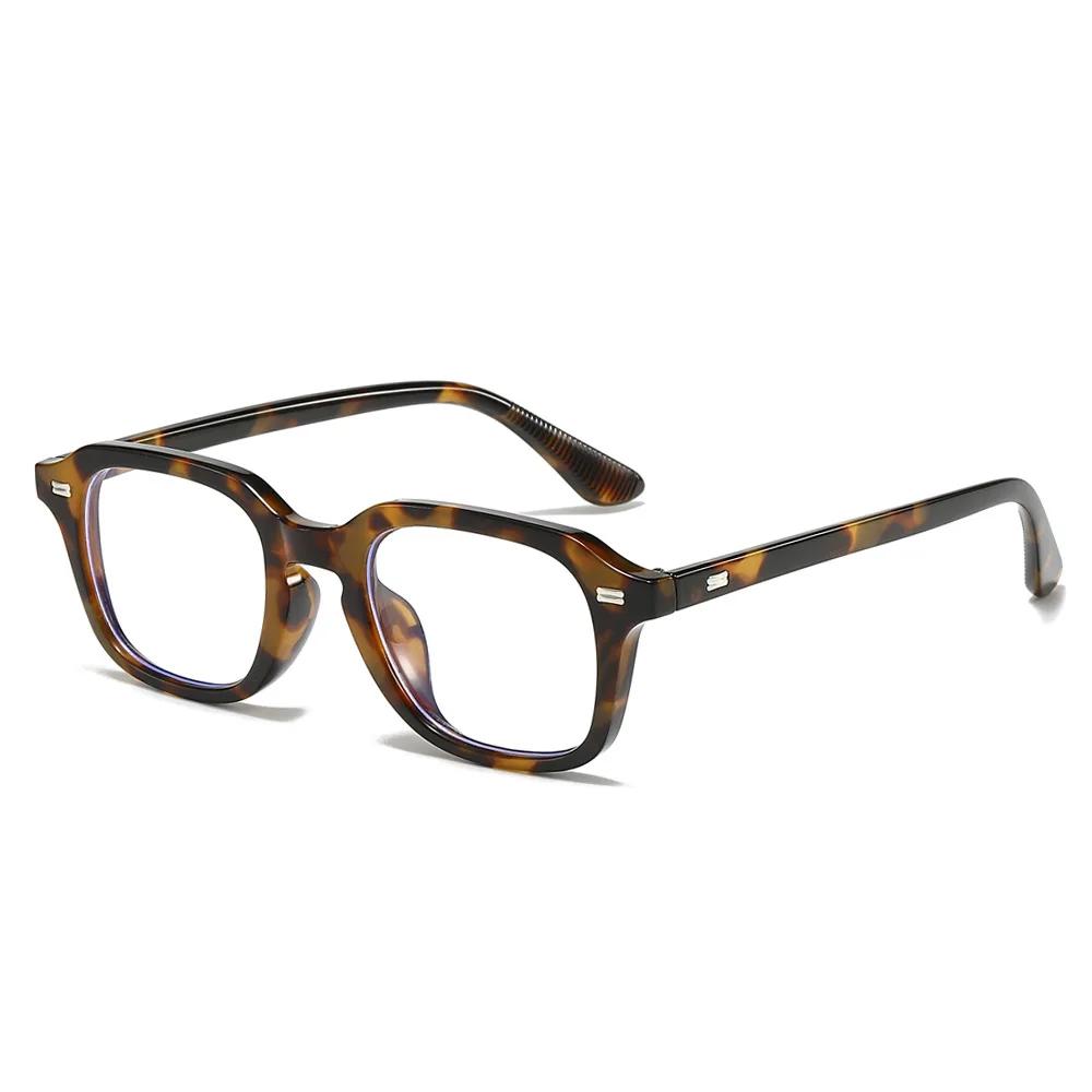 Lunettes carrées bloquant la lumière bleue pour hommes et femmes, unisexe, Rivets transparents, Anti